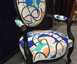 Fauteuil et repose pieds Napoléon III